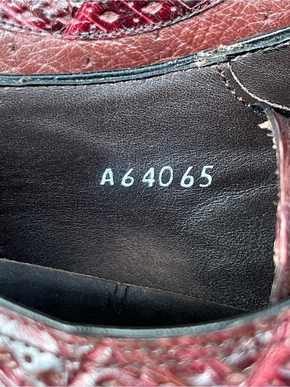 Mezlan Genuine Crocodile Luxury Derby Shoes Burgundy A64065 Men’s 10.5 M RARE - Picture 15 of 16